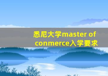 悉尼大学master of conmerce入学要求